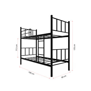 R190 Ranza 90x190 Sağlamlaştırılmış Metal Ranza / Karyola
