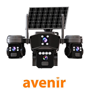 Av-m09 9mp 3 Kameralı Solar Panelli 4g Sim Kartlı Sesli Kamera