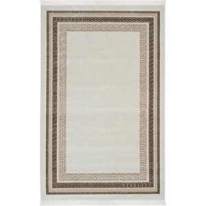 Pella 6814 Kahve Krem Halı Oturma Odası Halısı Antre Halısı Klasik Çerçeveli Salon Halısı 120x180 cm