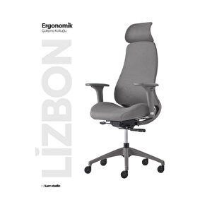 Lizbon Ergonomik Çalışma Koltuğu Gri