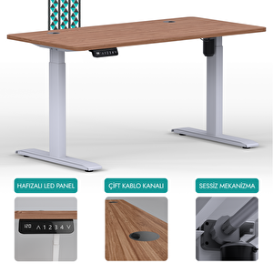 O-flex Tek Motorlu Elektrikli Yükseklik Ayarlı Masa - 180x80 - Bambu Bambu