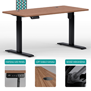O-flex Tek Motorlu Elektrikli Yükseklik Ayarlı Masa - 180x80 - Bambu Bambu
