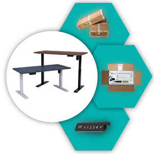 O-flex Tek Motorlu Elektrikli Yükseklik Ayarlı Masa - 180x80 - Bambu