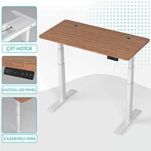 O-flex Duo Çift Motorlu Elektrikli Yükseklik Ayarlı Masa - 160x80 - Bambu Bambu