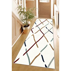 Dijital Kaymaz Yıkanabilir Modern Gri̇ Mutfak Halısı Salon Halısı Yolluk 80x200 cm