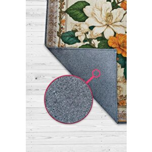 Art Deco Yasemin Çiçeği Vintage Halı Görünümlü Dijital Baskı Renkli Halı,rustik Çiçek Halı 120x180 cm