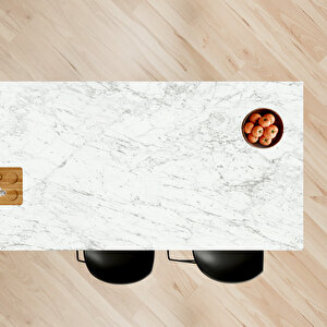 Laminat Mutfak Tezgah, Carrara Mermer Desenli, Parlak Yüzey, Ars 502 G 200x60x3 cm