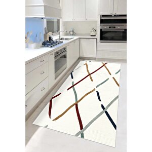 Dijital Kaymaz Yıkanabilir Modern Gri̇ Mutfak Halısı Salon Halısı Yolluk 60x120 cm