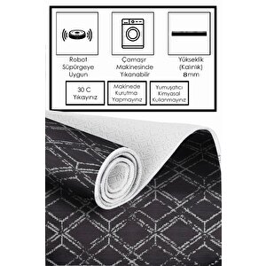 Dijital Kaymaz Yıkanabilir Modern Gri̇ Mutfak Halısı Salon Halısı Yolluk
