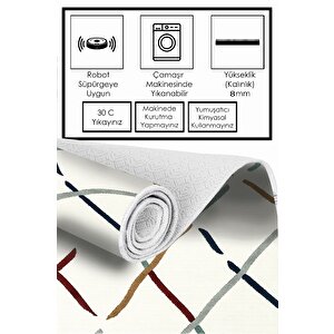 Dijital Kaymaz Yıkanabilir Modern Gri̇ Mutfak Halısı Salon Halısı Yolluk