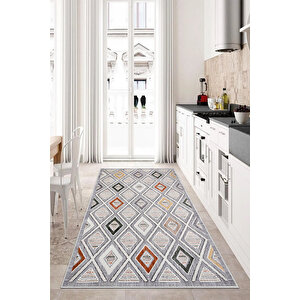 Dijital Kaymaz Yıkanabilir Modern Gri̇ Mutfak Halısı Salon Halısı Yolluk 120x180 cm