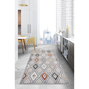 Dijital Kaymaz Yıkanabilir Modern Gri̇ Mutfak Halısı Salon Halısı Yolluk