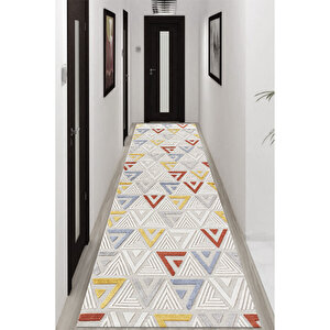 Dijital Kaymaz Yıkanabilir Modern Gri̇ Mutfak Halısı Salon Halısı Yolluk 100x160 cm