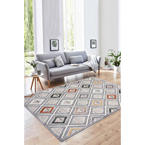 Dijital Kaymaz Yıkanabilir Modern Gri̇ Mutfak Halısı Salon Halısı Yolluk 80x300 cm