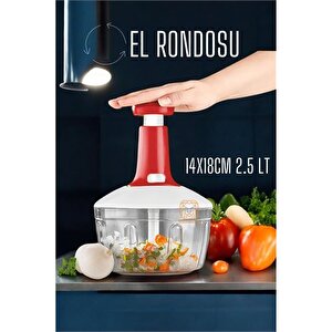 Modacar Pratik El Rondosu Üstten Basmalı 5 Bıçaklı 2.5 Li̇tre 14x18cm
