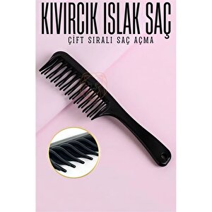 Modacar Çift Sıralı Saç Açma Tarağı Uzun Kıvırcık Islak Saç Tarağı