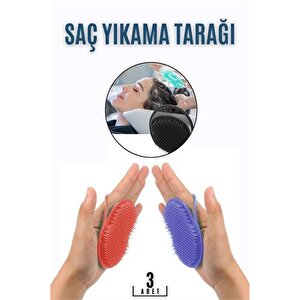 Modacar Saç Yıkama Tarağı Avuçiçi 3 Lü Set Belgiqa Design