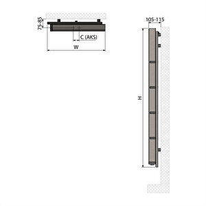 1200x500mm Step Fırça Mat İnox Parlak Black Chrome Paslanmaz Çelik Havlupan