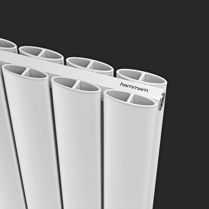 1400x475mm Lilac Dikey Beyaz Alüminyum Radyatör Dekoratif Tasarım