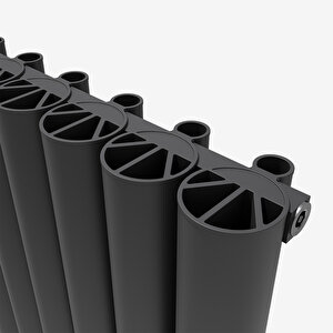 1800x475mm Glory Dikey Alüminyum Radyatör Antrasit Standart Bağlantı