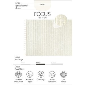 Focus 1100 Krem Halı Modern Salon Halısı Kesme Halı Koridor Halısı Yatak Odası Halısı 120x180 cm
