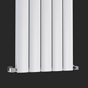1200x395mm Lilac Dikey Beyaz Dekoratif Alüminyum Radyatör