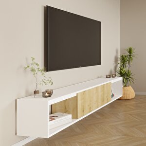 Viesmo Modeno Tv Ünitesi Safir Meşe Beyaz Beyaz-Safirmeşe