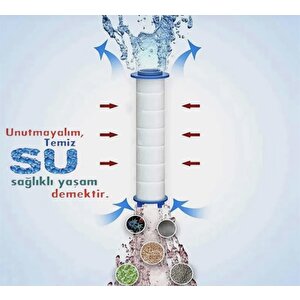 10 Adet Yedek Filtreli Masaj Özellikli Yüksek Basınçlı,kireç Önleyici Duş Başlığı Krom Beyaz