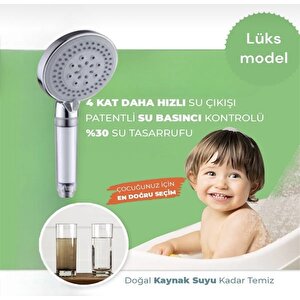 Ultra Lüks Su Tasarruflu Kireç Önleyici Özellikli Duş Başlığı Ve 10 Adet Yedek Filtre
