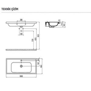Ob100 Obi Etajerli Lavabo 100 Cm