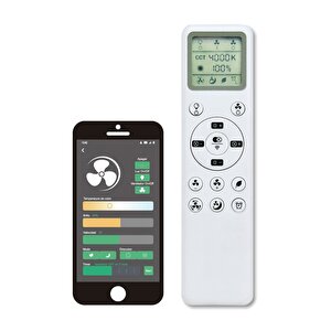(ORB-VL9) Uzaktan kumandalı APP kontrollü ledli tavan vantilatörü  30w dc motor 24w led  sarı 3000k-6500k beyaz