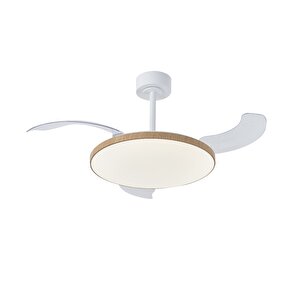 (ORB-VL10) Uzaktan kumandalı  APP kontrollü ledli tavan vantilatörü  35w dc motor 45w led  sarı 3000k-6500k beyaz