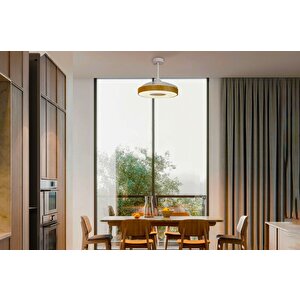 (ORB-VL5B) Uzaktan kumandalı ledli tavan vantilatörü  30w dc motor 60w led  sarı 3000k-6500k beyaz