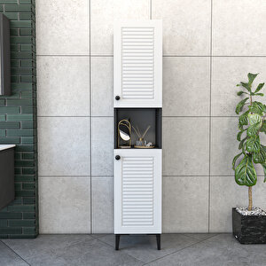 Banyo Boy Dolabı Luxe | Antrasit - Beyaz Antrasit Beyaz