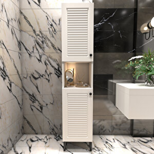 Banyo Boy Dolabı Luxe | Mat Beyaz Mat Beyaz