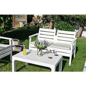 Sy-2492 Solemare 2'li Bahçe Oturma Grubu Koltuk Takımı Beyaz