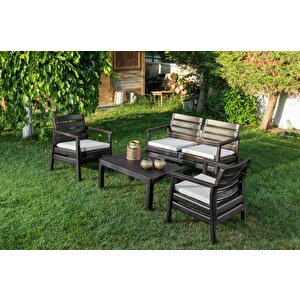 Sy-2492 Solemare 2'li Bahçe Oturma Grubu Koltuk Takımı Kahverengi