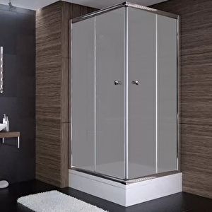 100x100x180 Kare Parlak Profil Komple Kumlu Cam Duş Kabini