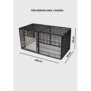 100cm X 50cm X 50cm Üstü Kapalı, Köpek, Tavşan, Ginepig, Eğitim, Oyun Çiti Ve Kafesi