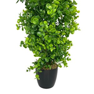 Yapay Çiçek Siyah Saksıda Yeşil Şimşir Ağacı 50cm