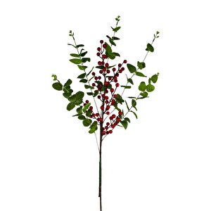 Yapay Çiçek Okaliptus Ve Kokina 90cm Uzun Dal