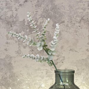 3lü Set Yapay Çiçek Pastel Karlı Okaliptus 48cm 5dallı Uzun Dal Eucalyptus