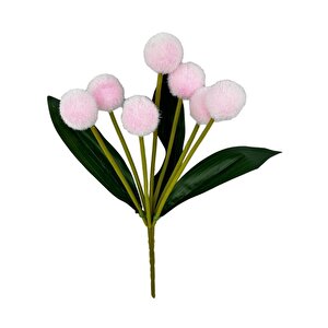 Yapay Çiçek Pembe Pompon Çiçeği Dekoratif Yapay Çiçek 30*20cm