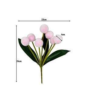 Yapay Çiçek Pembe Pompon Çiçeği Dekoratif Yapay Çiçek 30*20cm