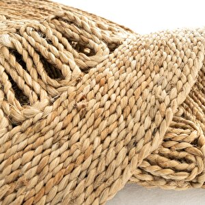 Cool Halı Stew Ca-112 Natural Yuvarlak Jüt Halı El Dokuma Hasır Dekoratif Jüt Örgü Halı Jüt Kilim