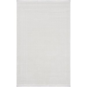 Pella 6818 Beyaz Halı Oturma Odası Halısı Antre Hol Halısı Dokuma Klasik Bej Salon Halısı 100x200 cm