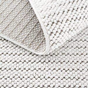 Cool Halı Mikasa Mks Plain Beyaz Yumuşak Dokulu Halı Kilim Salon Koridor Kesme Dokuma Makine Halısı