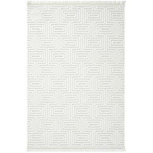 Harmony 1550 Beyaz Yumuşak Dokulu Çocuk Odası Halısı Modern Salon Dokuma Makine Halısı 100x250 cm