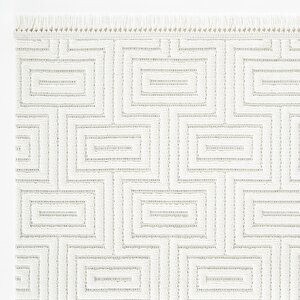 Harmony 1550 Beyaz Yumuşak Dokulu Çocuk Odası Halısı Modern Salon Dokuma Makine Halısı 100x250 cm