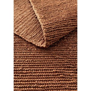 Cool Halı Tessa Kiremit Jüt El Dokuma Doğal İplik Örgü Hasır Halı Naturel Jüt Kilim